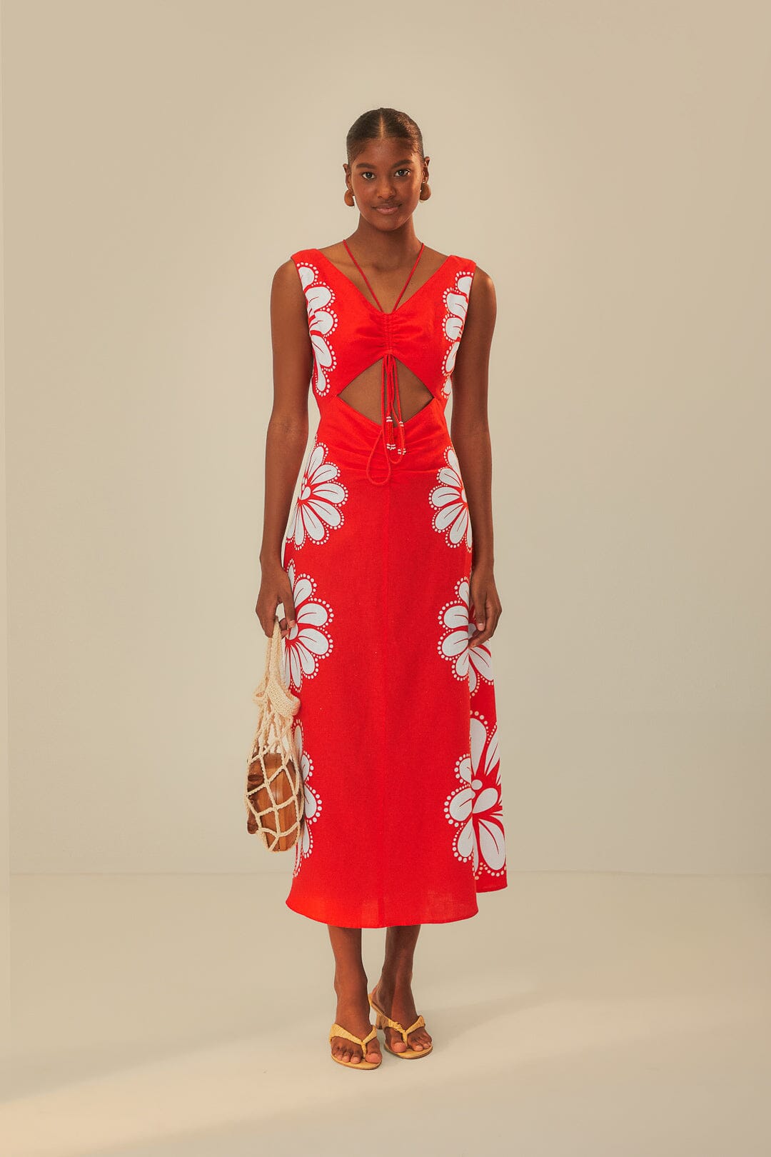farm rio shell mix midi dress FARM Rio Shell Mix Midi Dress