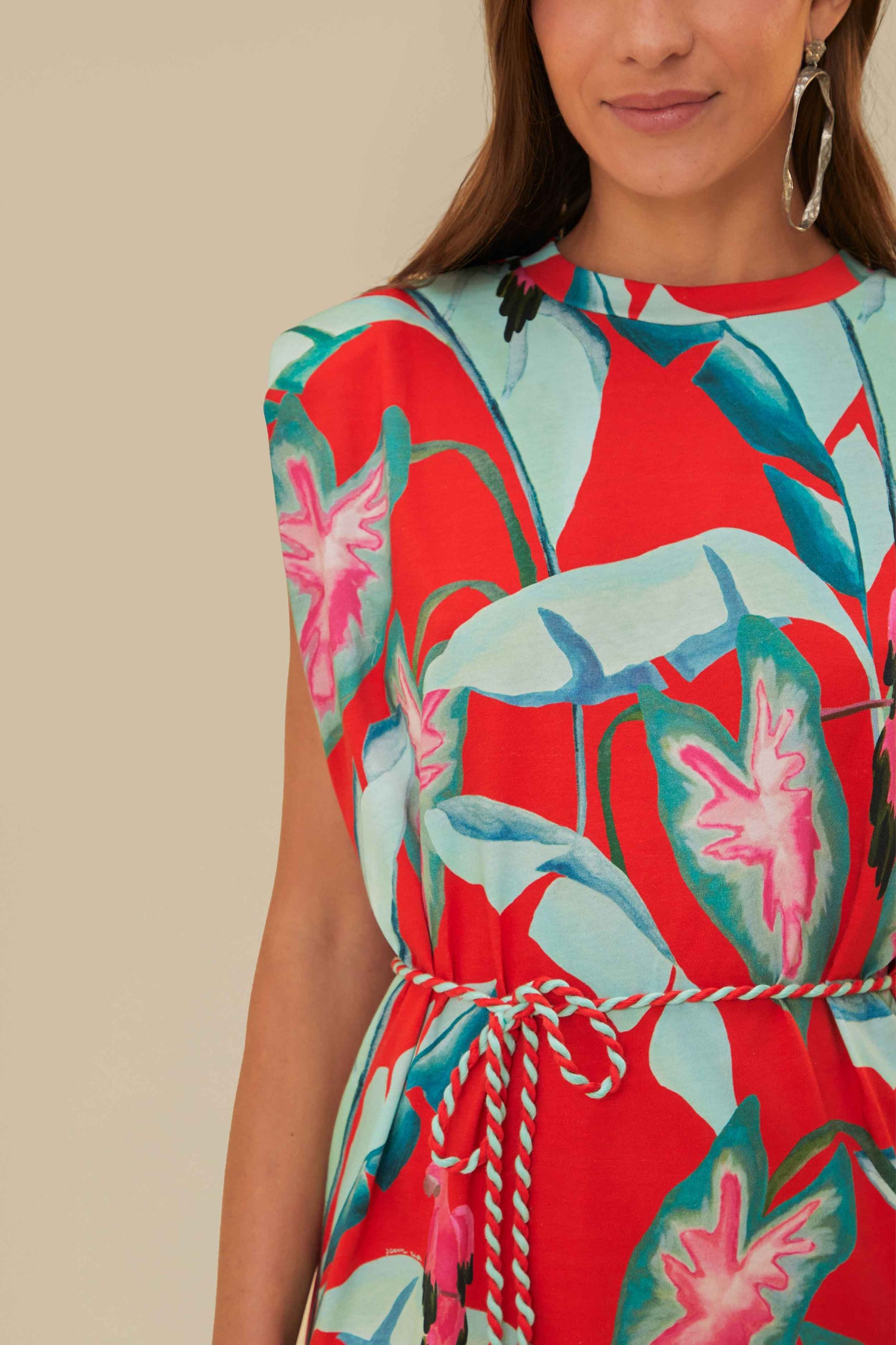 red summer foliage mini dress Red Summer Foliage Mini Dress FARM Rio