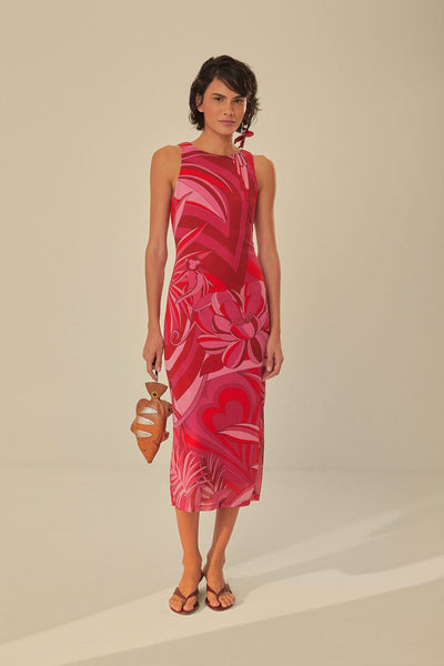 red endless summer tulle midi dress Red Endless Summer Tulle Midi Dress – FARM Rio