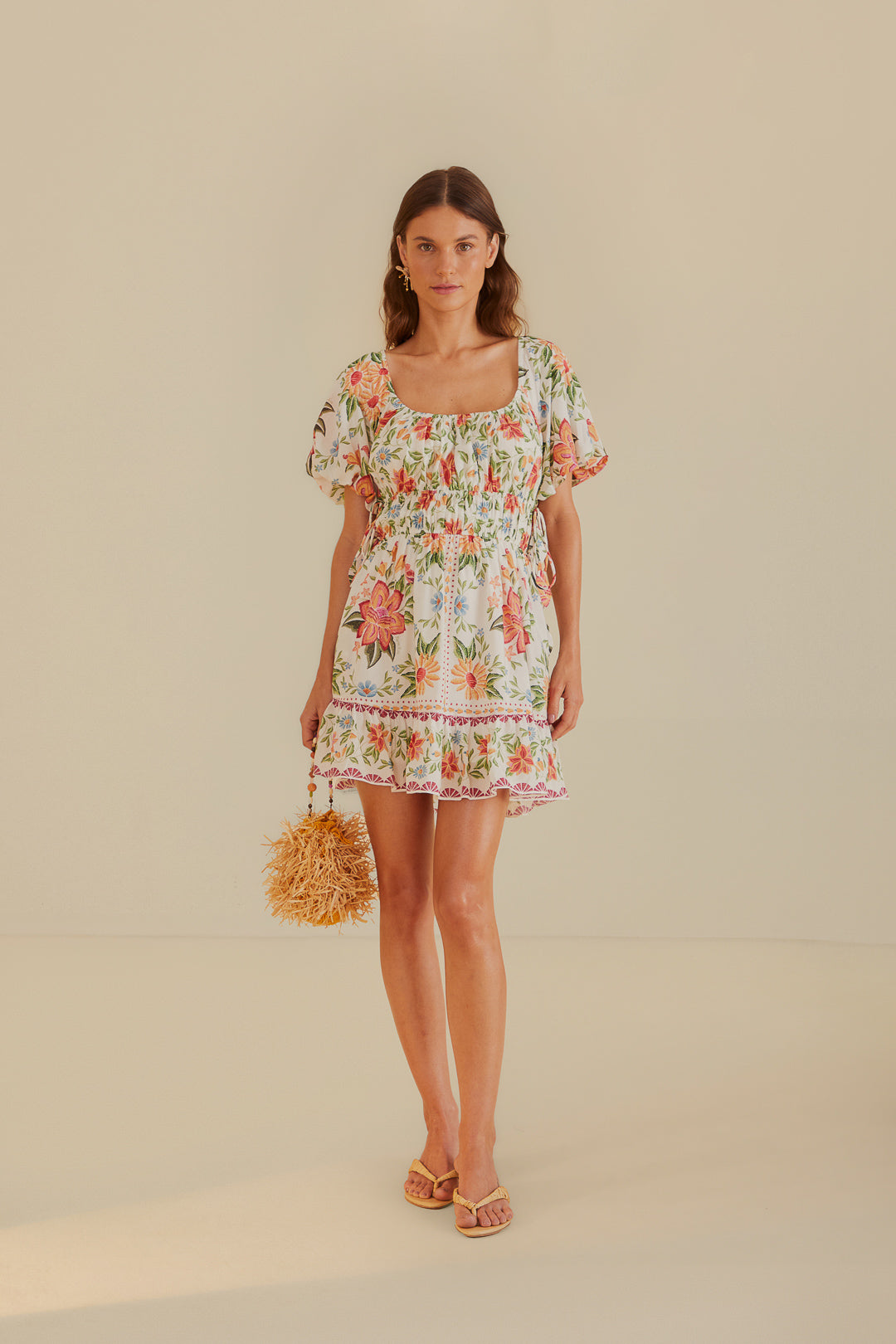 Off-White Bloom Garden Euroflax™Mini-robe en lin de qualité supérieure