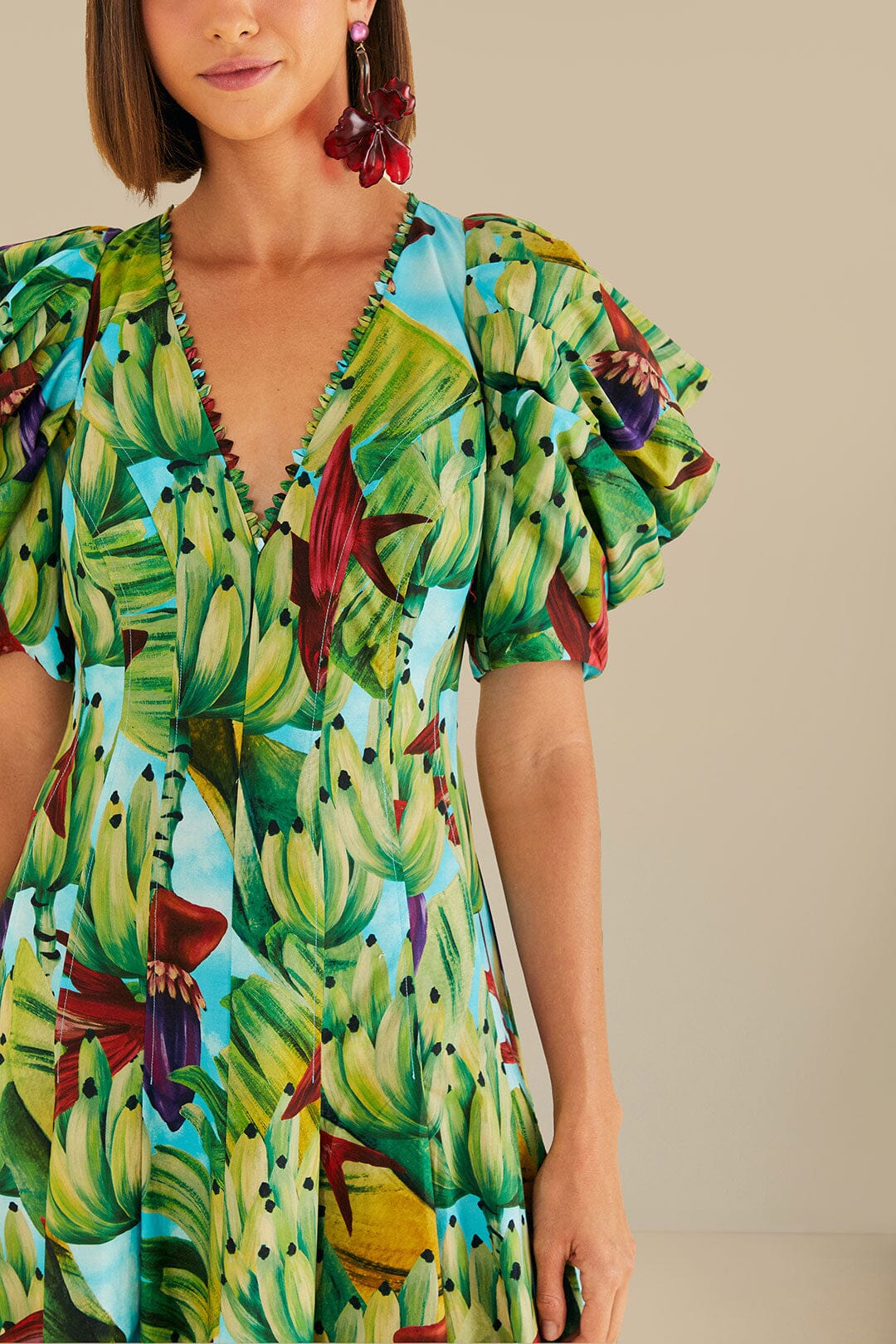 farm rio blue banana midi dress Blue Banana Pingo Midi Dress FARM Rio