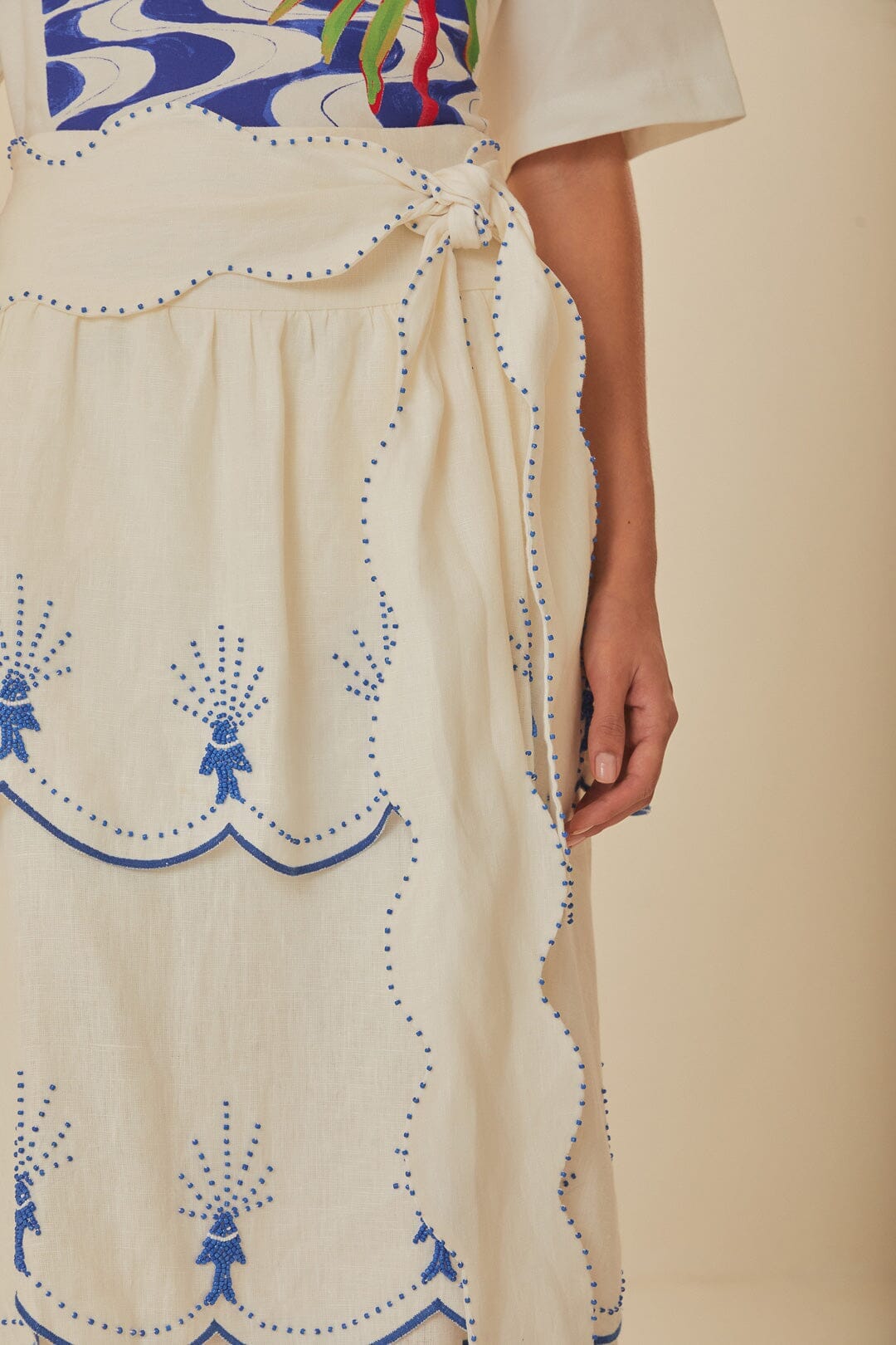 off-white sea of fish embroidered midi dress Off-White Sea Of Fish Embroidered Midi Dress