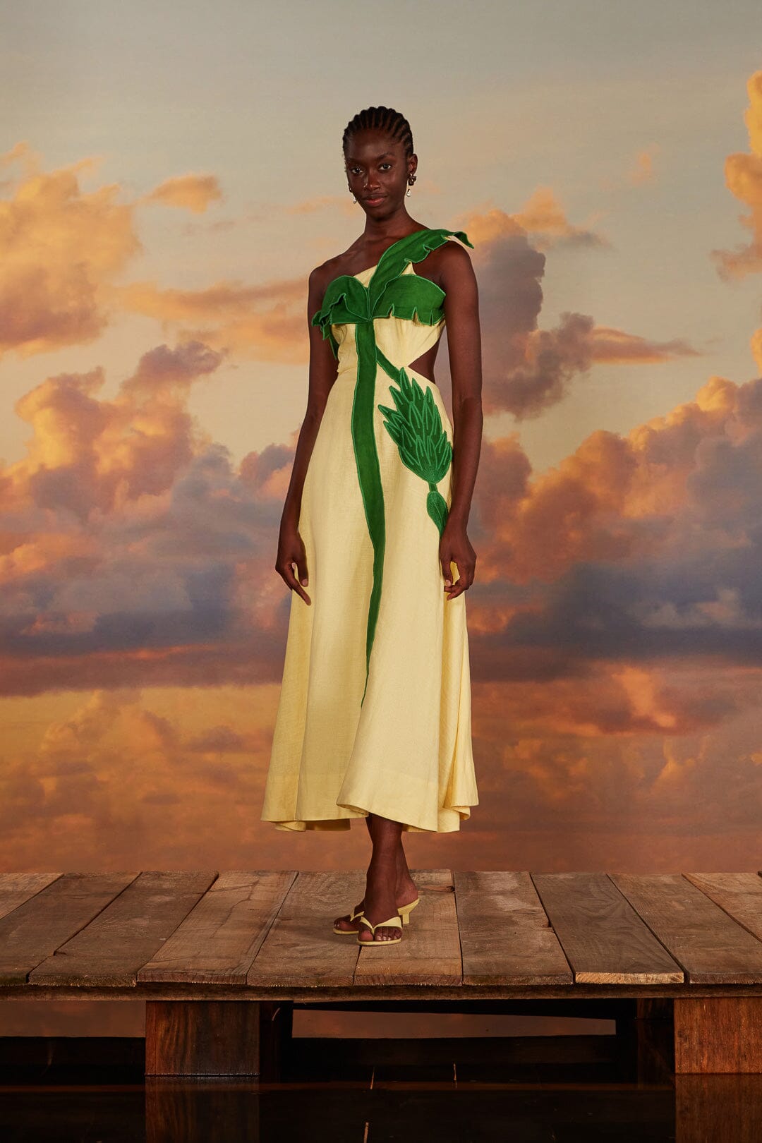 Palm Tree Cutwork Midi Dress FARM Rio Palm Tree Cutwork Midi Dress FARM Rio