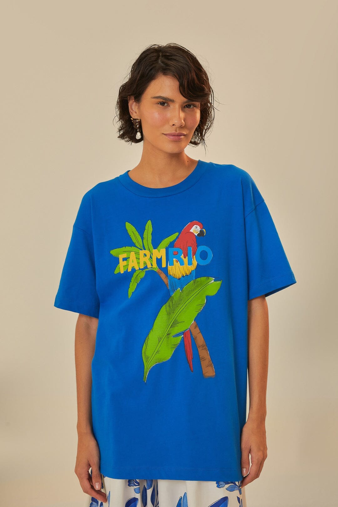 Farm Rio Prints Blue Blue Farm Rio Organic Cotton Relaxed T-Shirt – FARM Rio