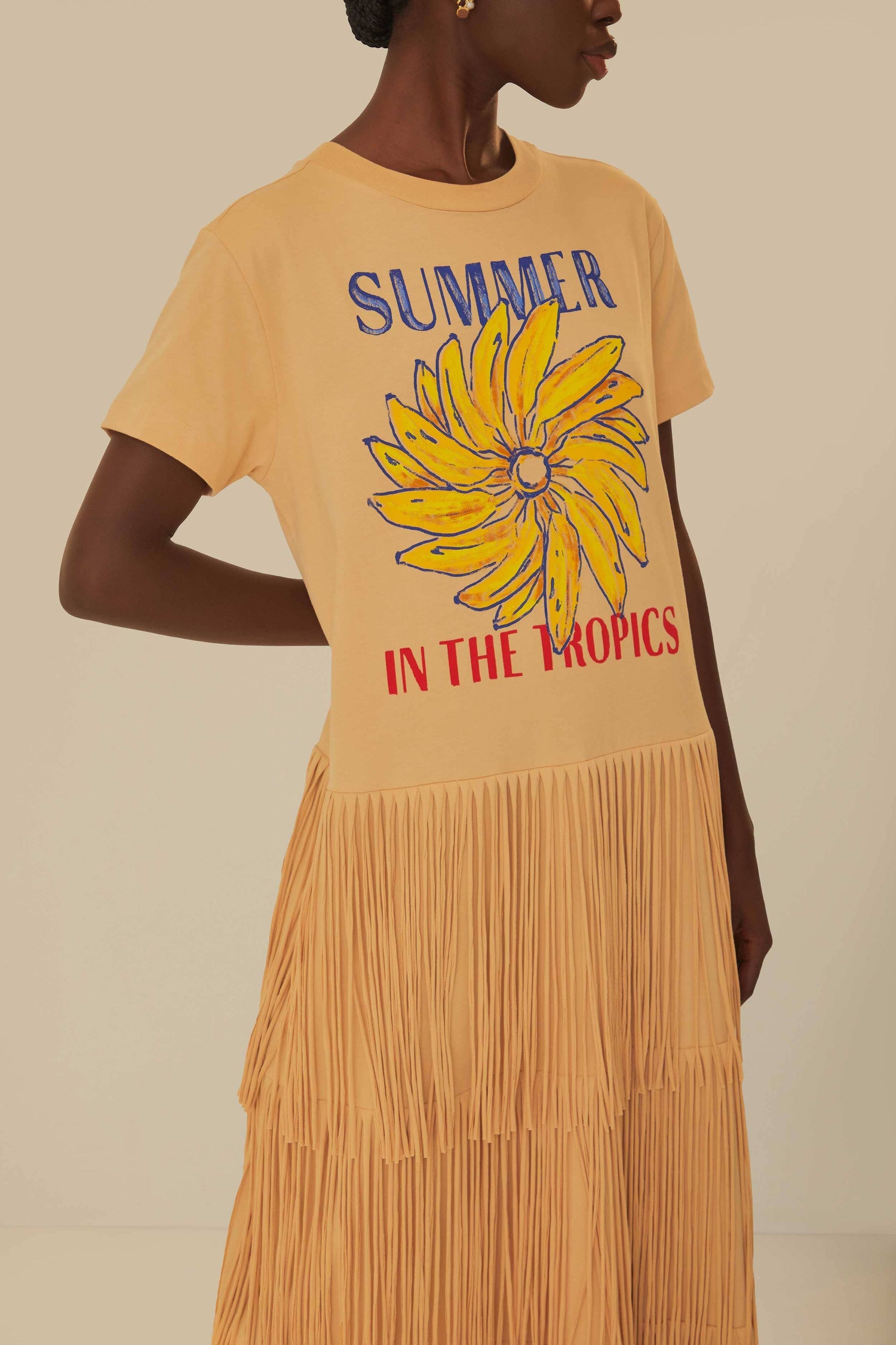 Sand Summer In The Tropics Fringe Dress – FARM Rio Sand Summer In The Tropics Fringe Dress – FARM Rio