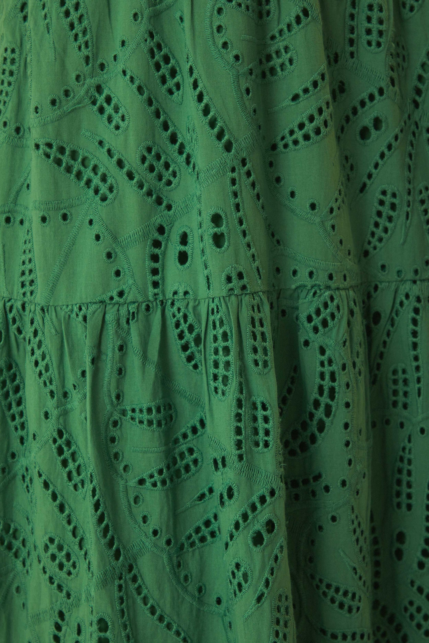 Green Monstera Corset Eyelet Maxi Dress FARM Rio Green Monstera Corset Eyelet Maxi Dress FARM Rio