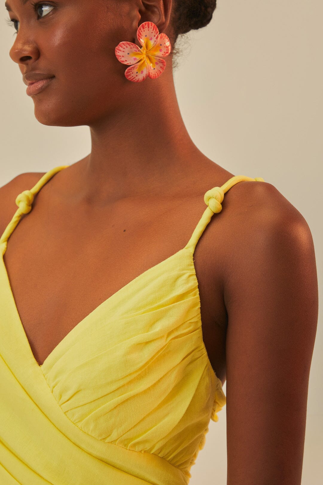 Yellow Cross Over Maxi Dress FARM Rio Yellow Cross Over Maxi Dress FARM Rio