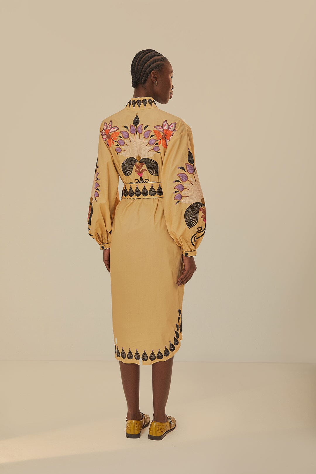 farm rio bird flowers midi dress Off-White Flowerful Birds Midi Dress FARM Rio