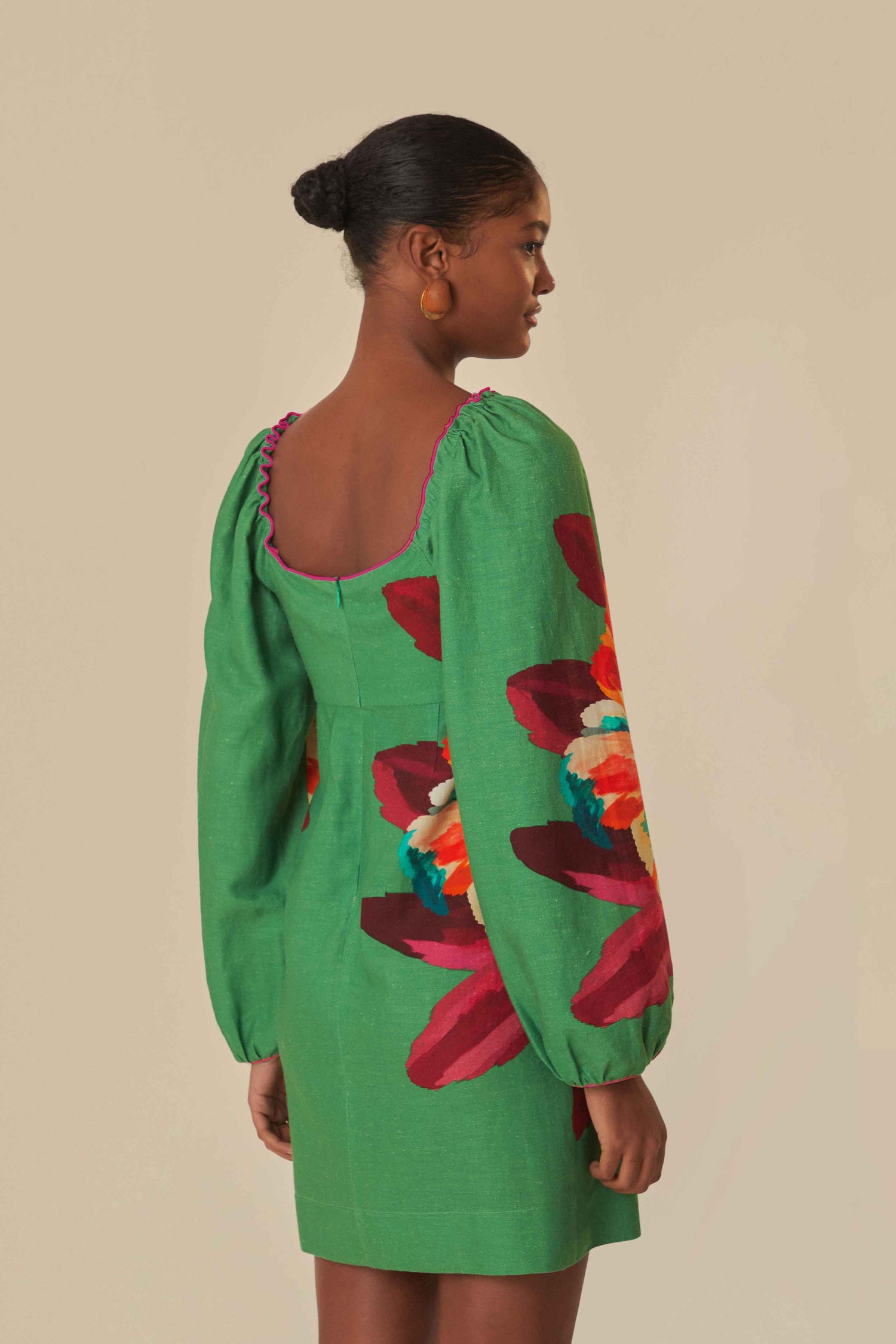 Green Tropicart Mini Dress FARM Rio Green Tropicart Mini Dress FARM Rio