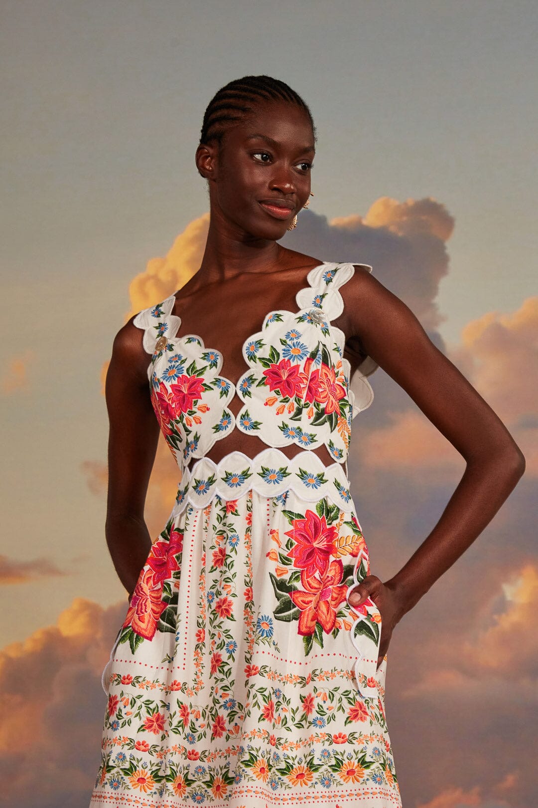 Off-White Bloom Garden Maxi Dress FARM Rio Off-White Bloom Garden Maxi Dress FARM Rio