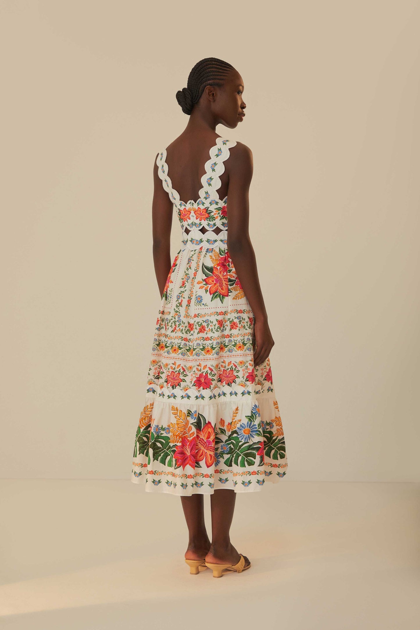 farm rio soft garden flower maxi dress Farm Rio Garden Scarf Soft Pink Midi Dress