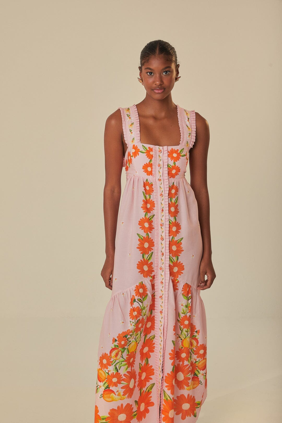 Pink Papaya Salad Maxi Dress FARM Rio Pink Papaya Salad Maxi Dress FARM Rio