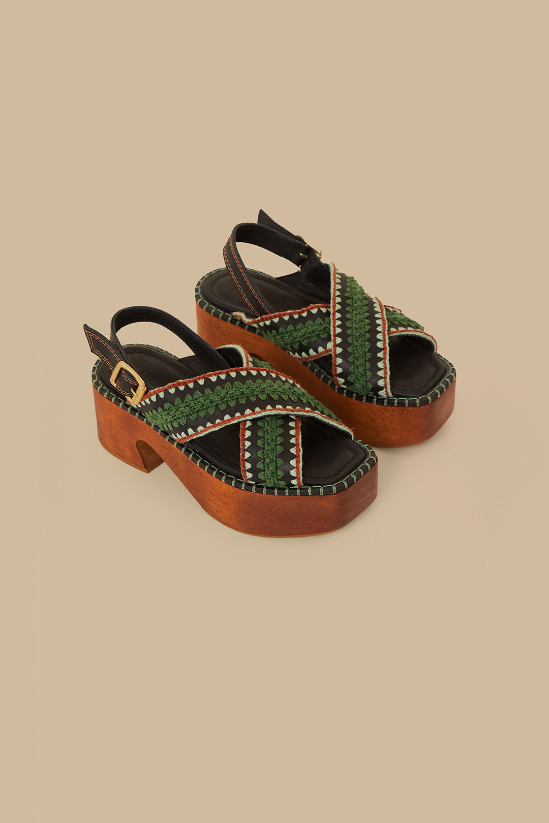 Dark Green Sand Clog Platform