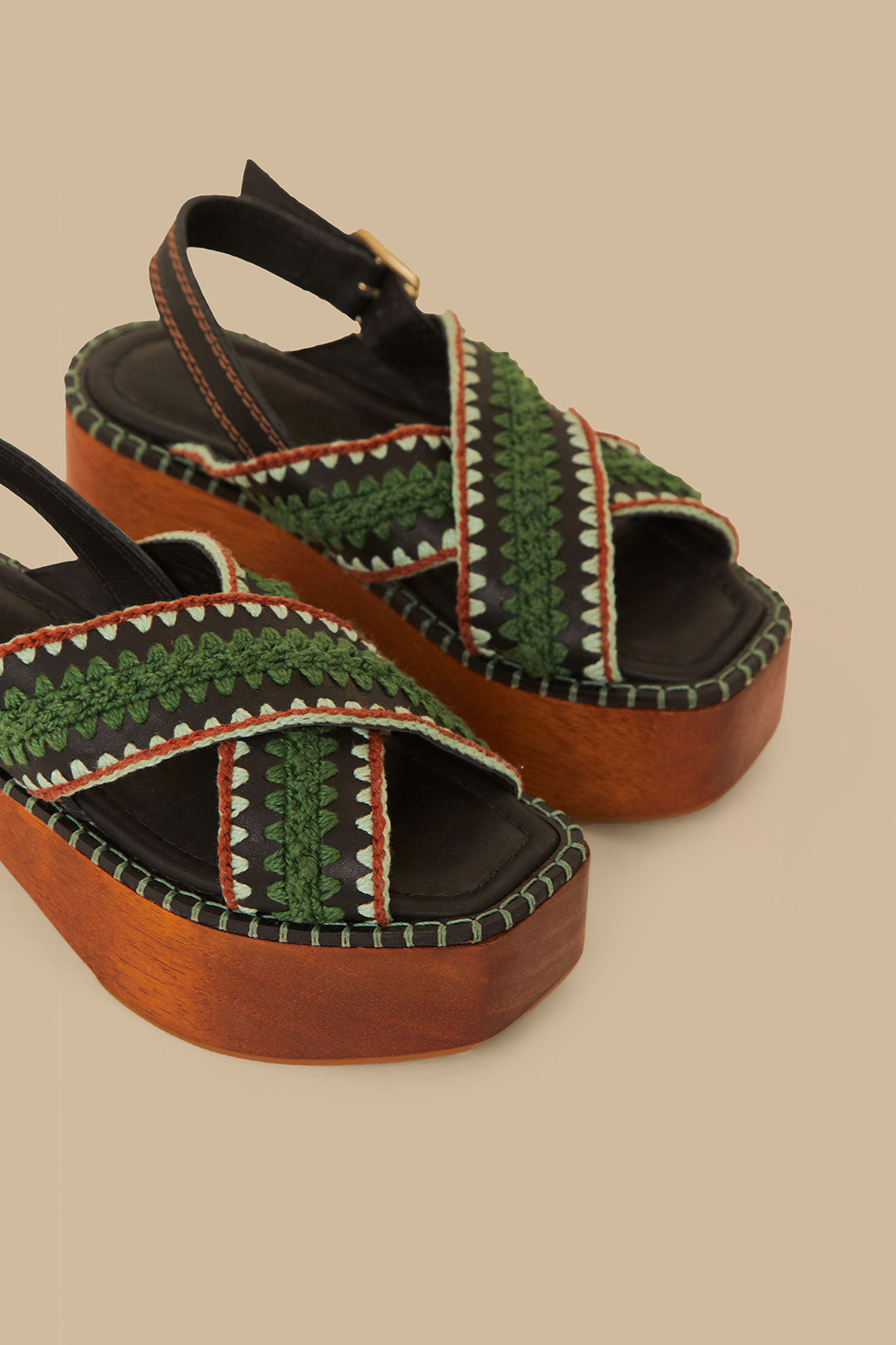 Dark Green Sand Clog Platform