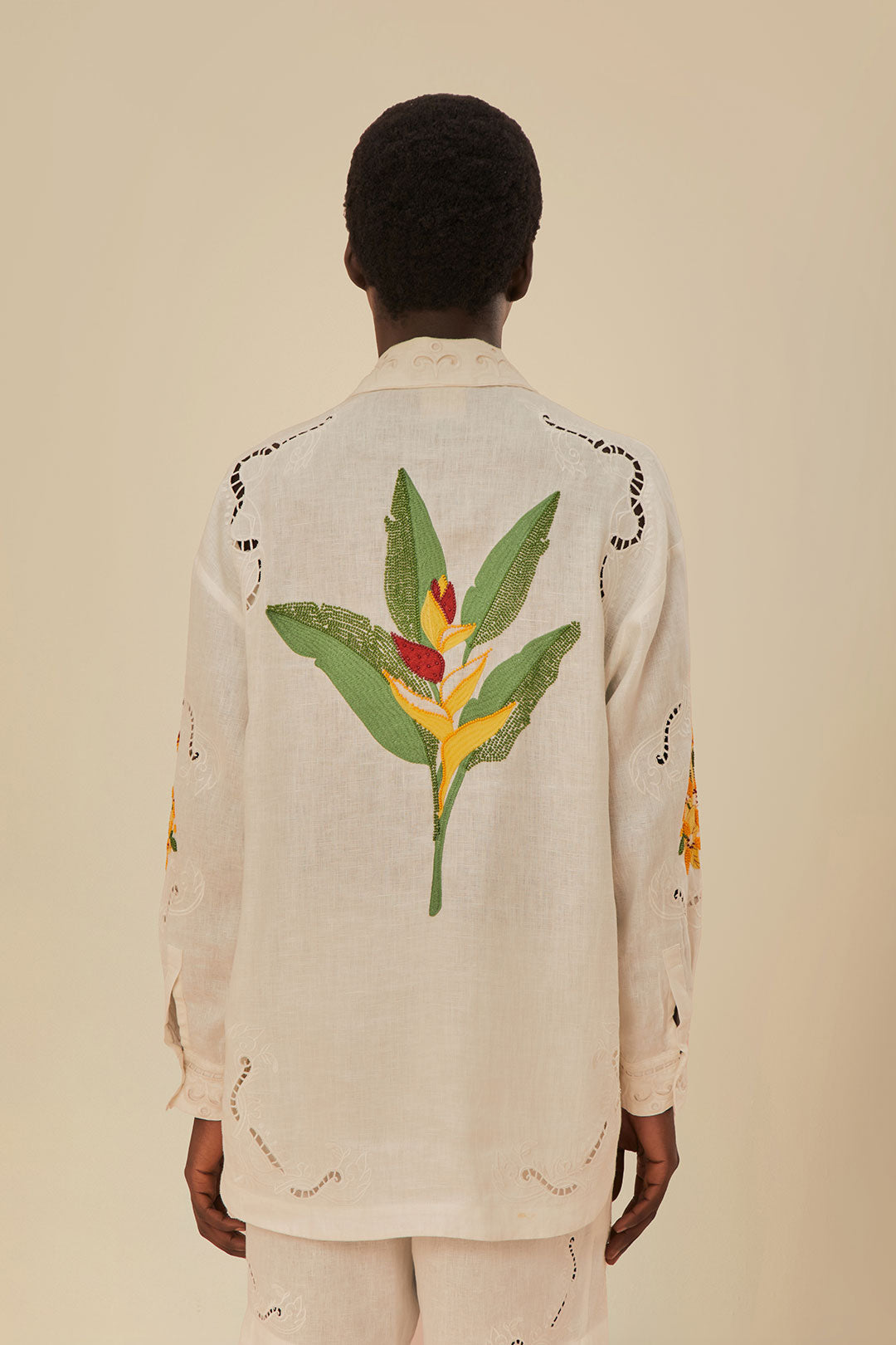 Tropical Destination Embroidered Euroflax™ Premium Linen Shirt