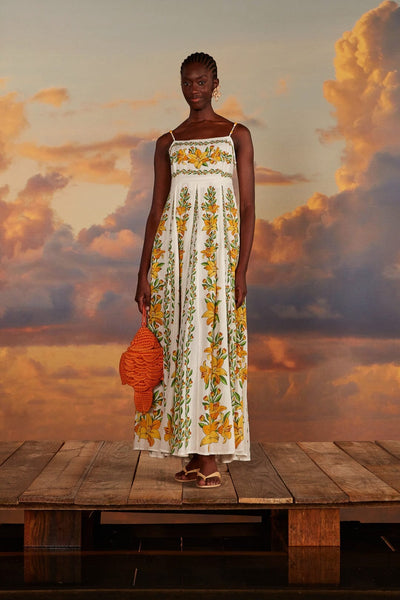 farm rio pink papaya salad maxi dress Off-White Tropical Lightness Sleeveless Maxi Dress – FARM Rio