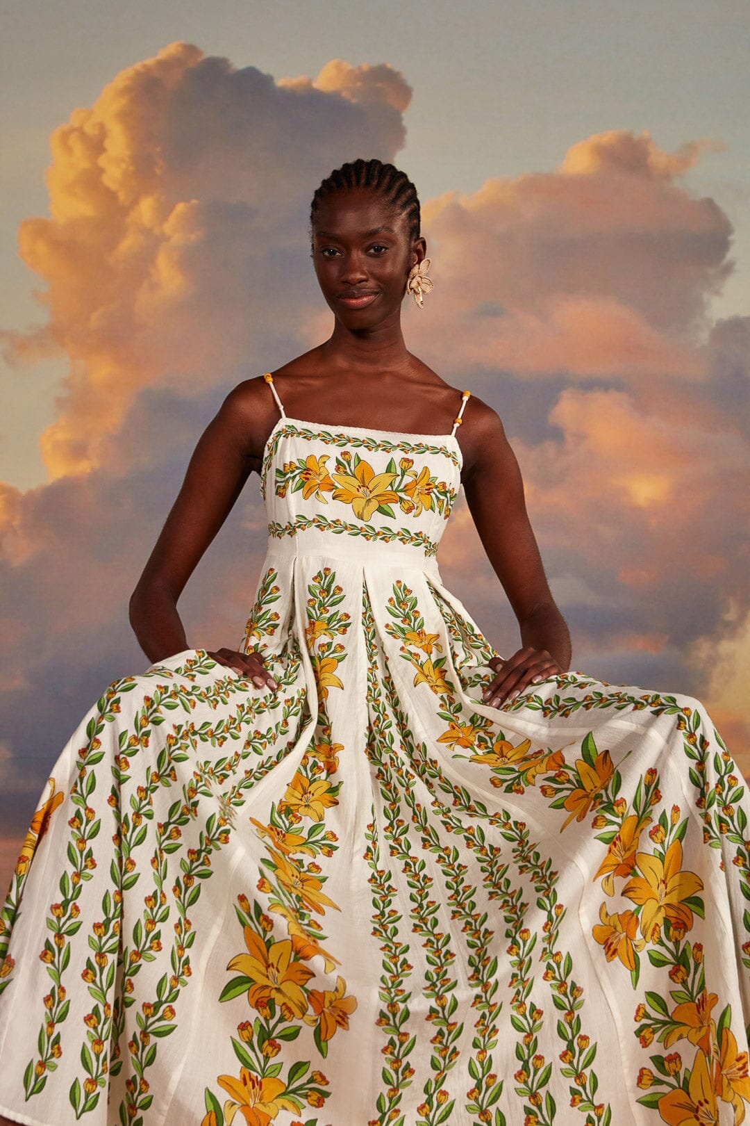 Off-White Tropical Lightness Sleeveless Maxi Dress FARM Rio Off-White Tropical Lightness Sleeveless Maxi Dress FARM Rio