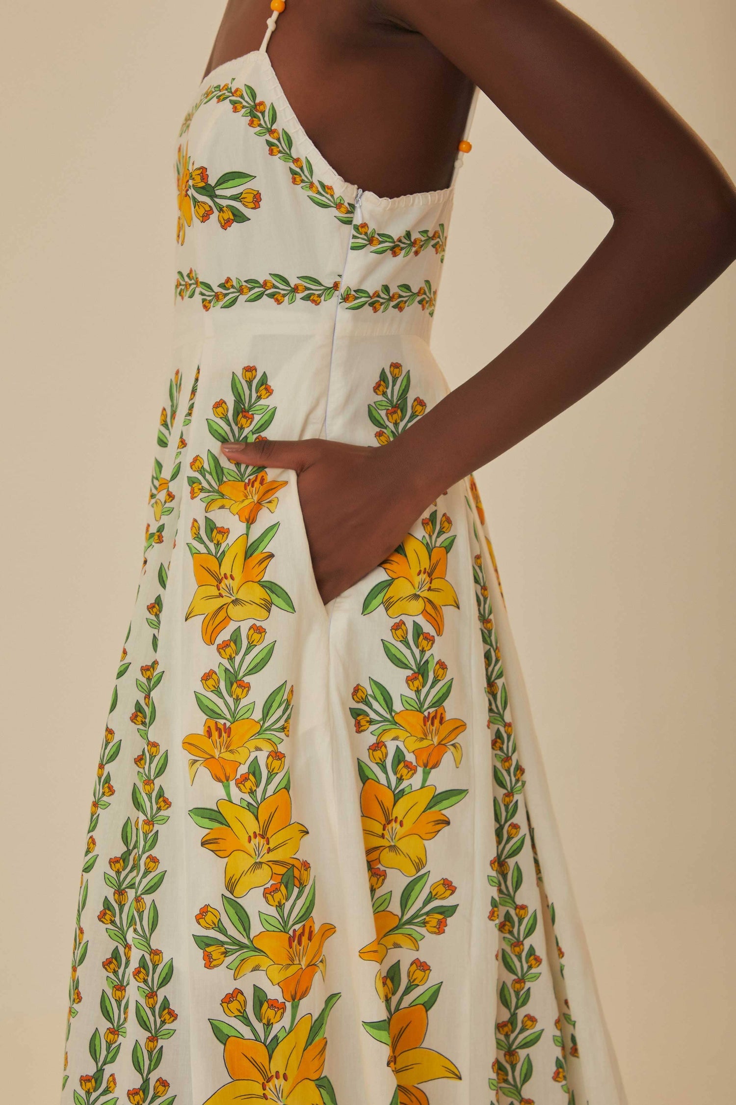 Off-White Tropical Lightness Sleeveless Maxi Dress FARM Rio Off-White Tropical Lightness Sleeveless Maxi Dress FARM Rio