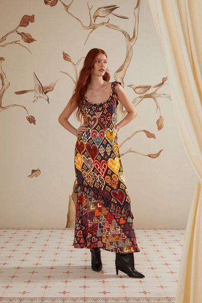 Black Hearts Ikat Maxi Dress – FARM Rio