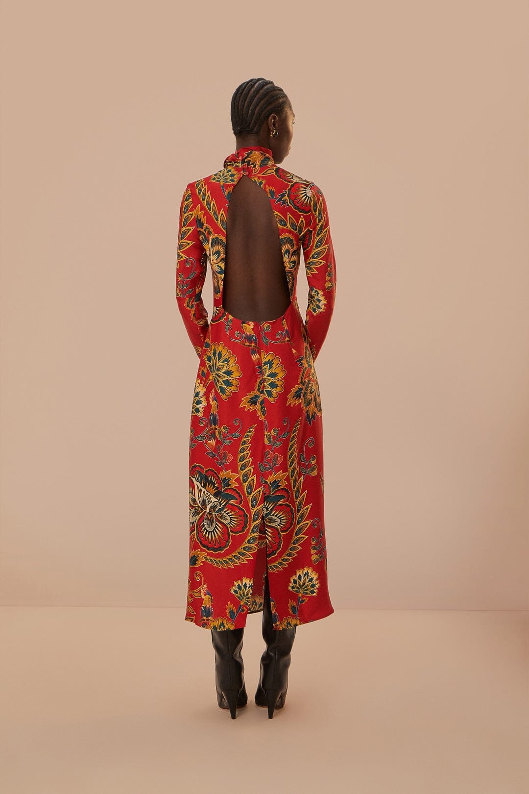 Red Maxi Floral Cutout LENZING™ ECOVERO™ Viscose Midi Dress – FARM Rio