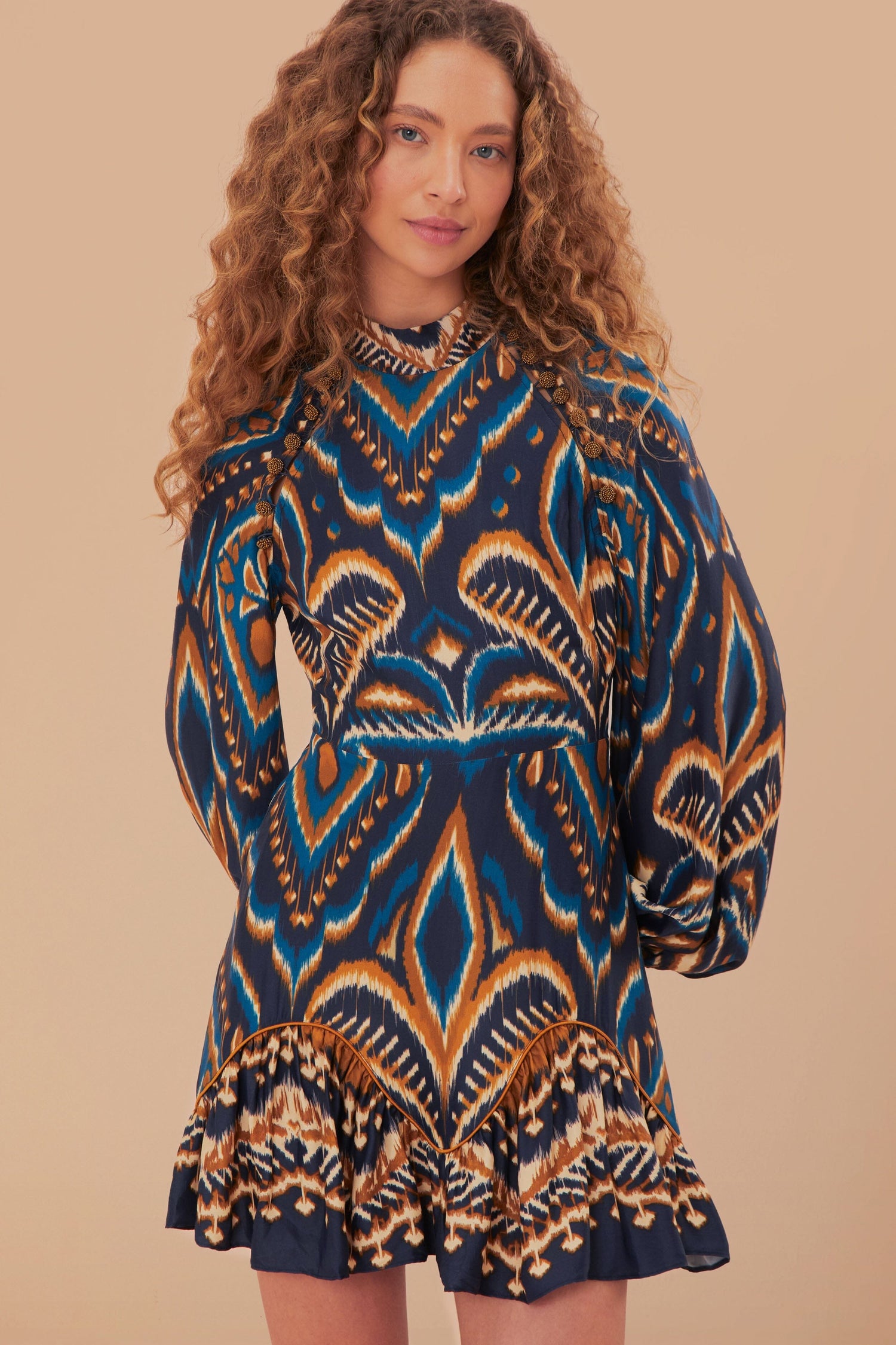 farm rio blue pineapple dress Blue Pineapple Ikat Sweater Dress FARM Rio