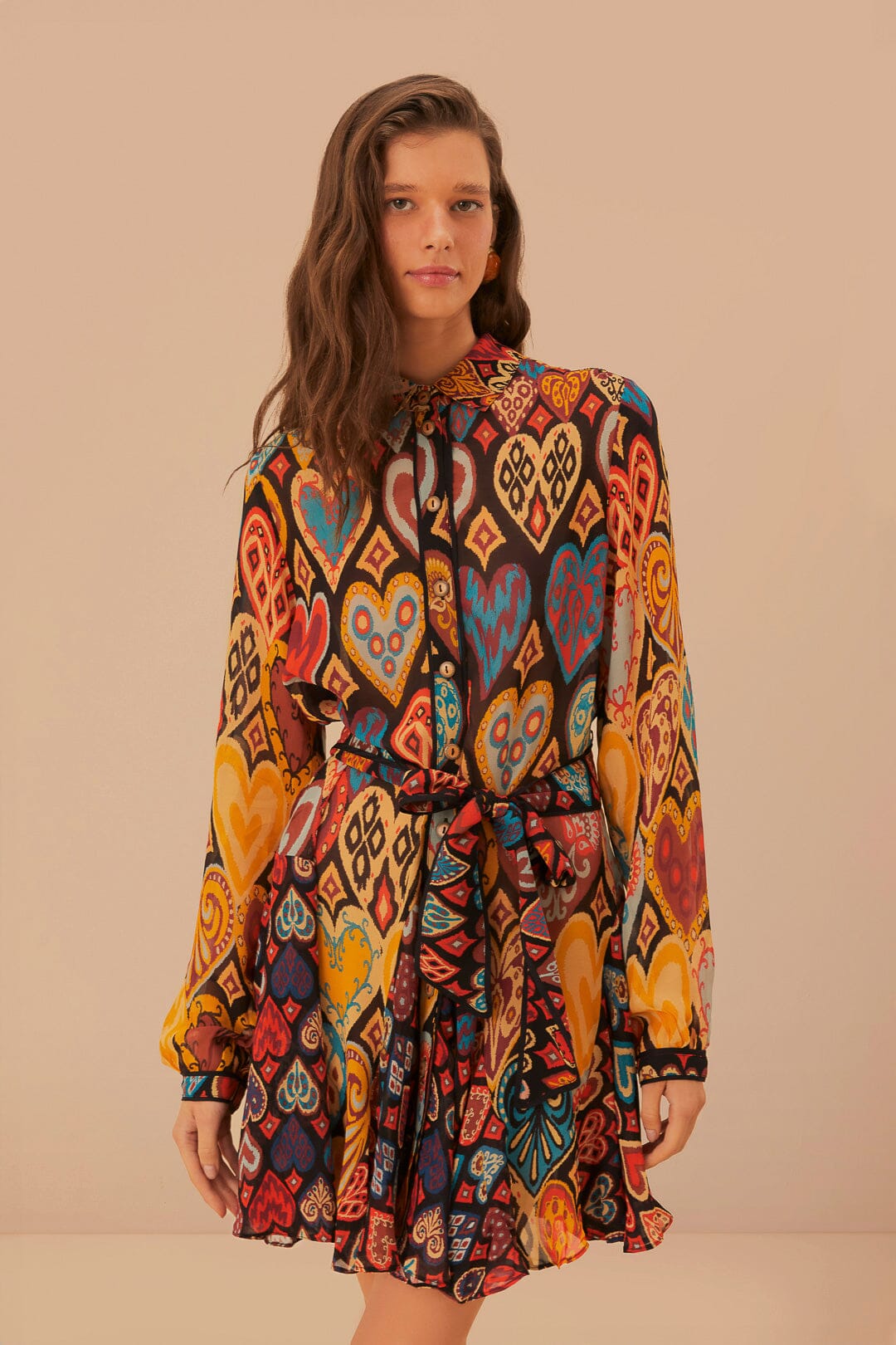black hearts ikat mini dress Hearts Ikat Black Mini Dress The RiverLane