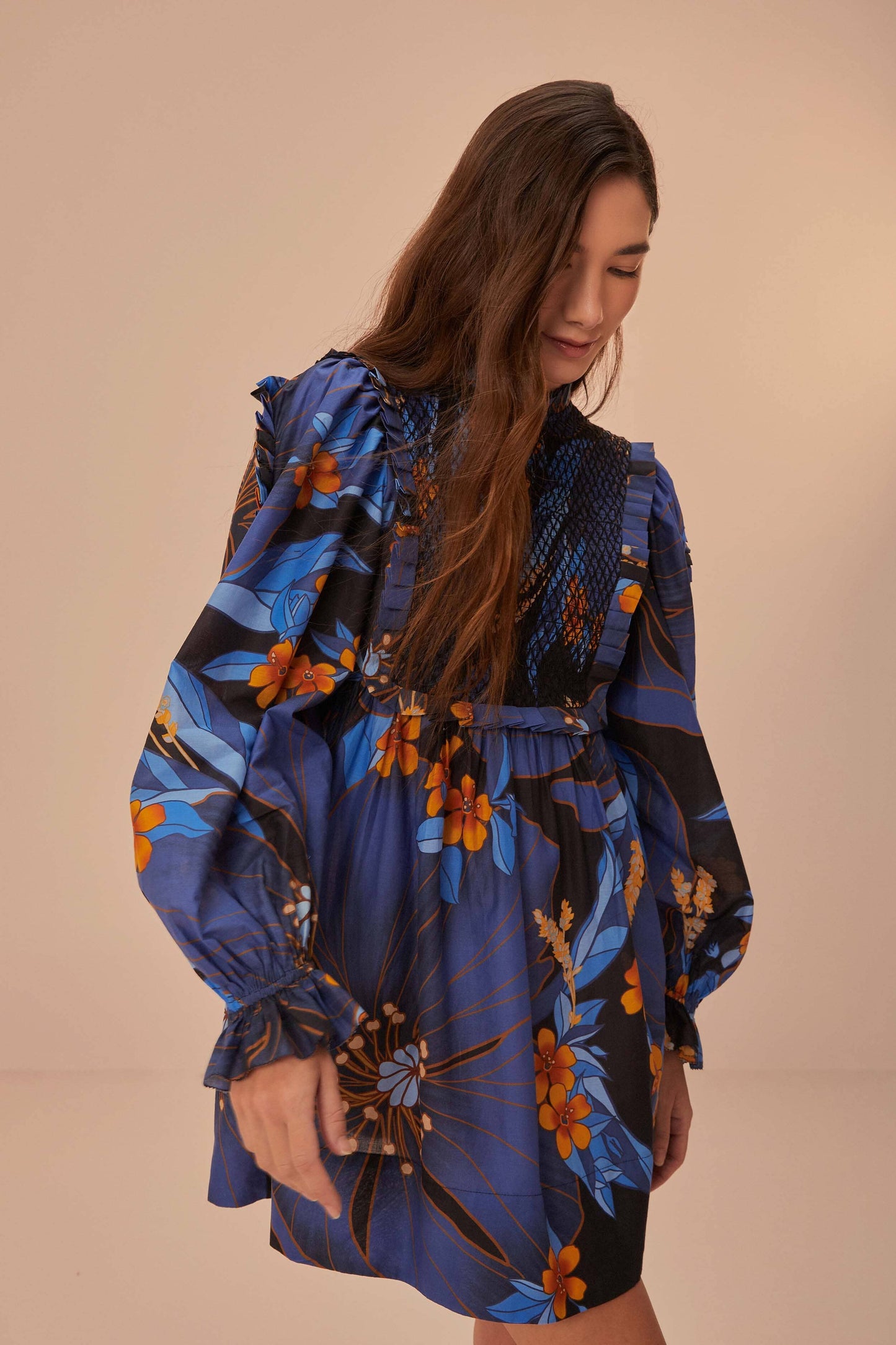black pietra floral mini dress DEn Pietra Paisley-Print Silk Crepe De Chine Mini Dress In Black - 50% Off