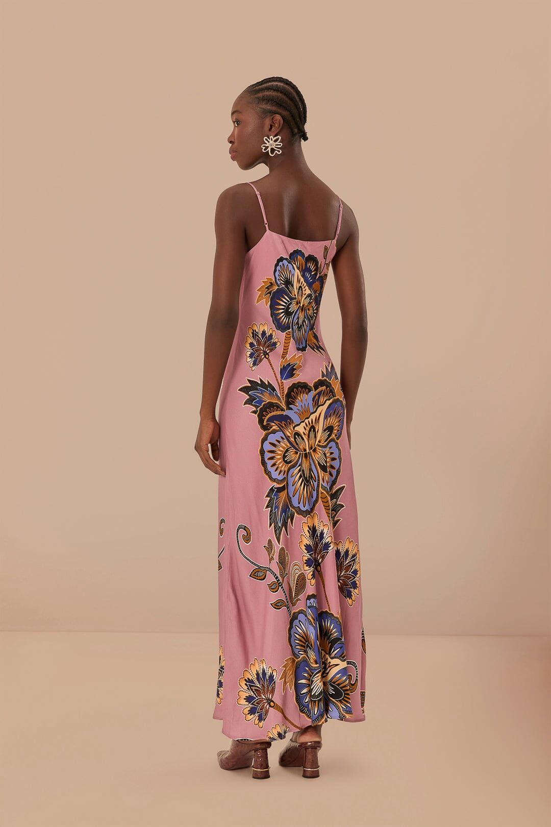 Pink Maxi Floral LENZING™ ECOVERO™ Viscose Slip Maxi Dress – FARM Rio