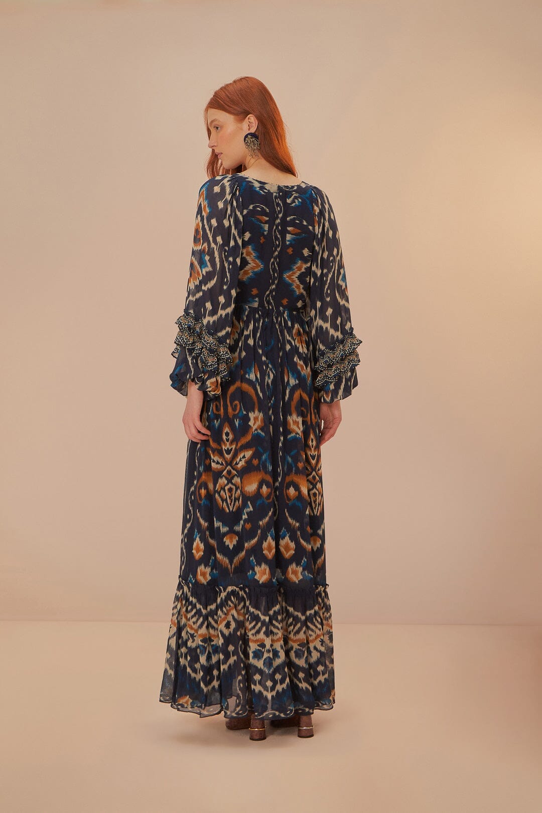 farm rio pineapple ikat blue maxi dress Pineaple Ikat Blue Maxi Dress FARM Rio
