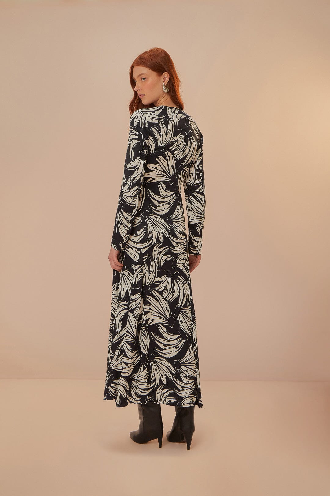 Noir - Robe midi en viscose LENZING™ ECOVERO™ Bossa Banana