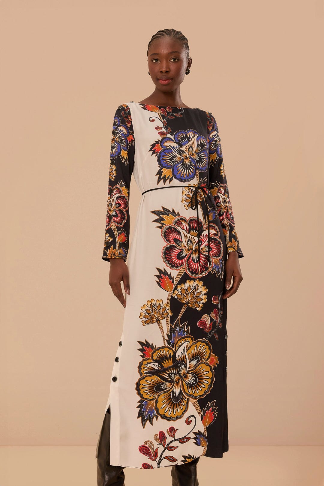 farm rio black and white maxi dress FARM Rio Black and White Embroidered Toucan Maxi Dress