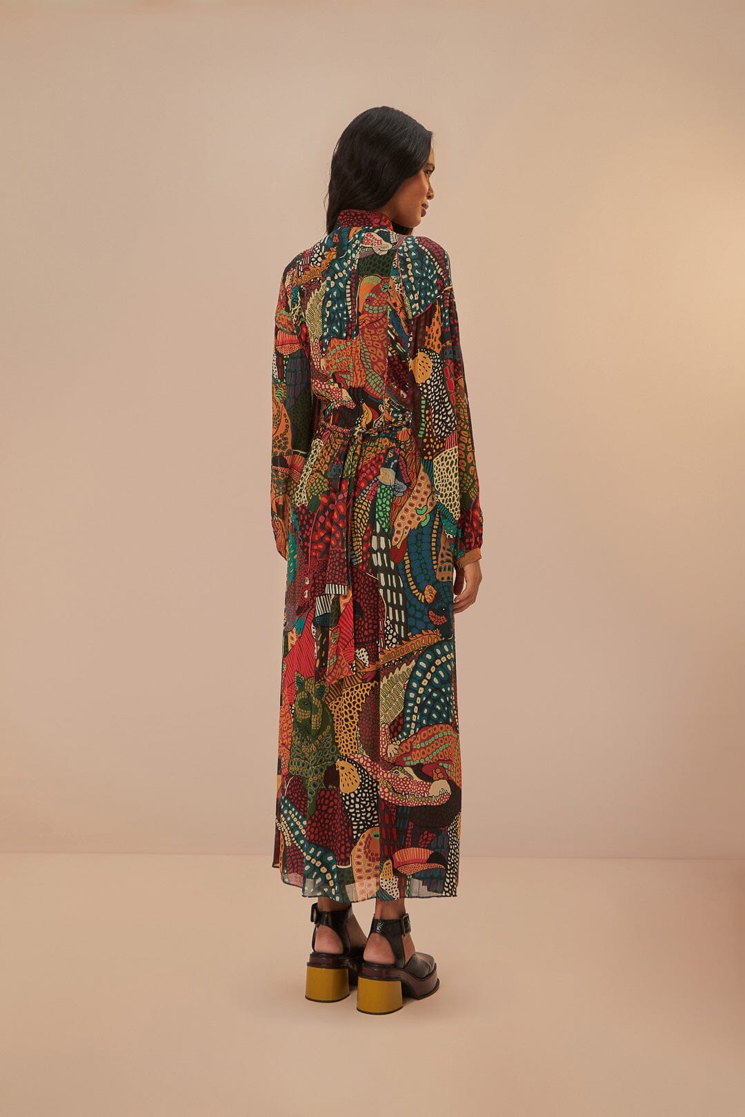 farm rio animal collage maxi dress Mixed Snake Garden Maxi Dress