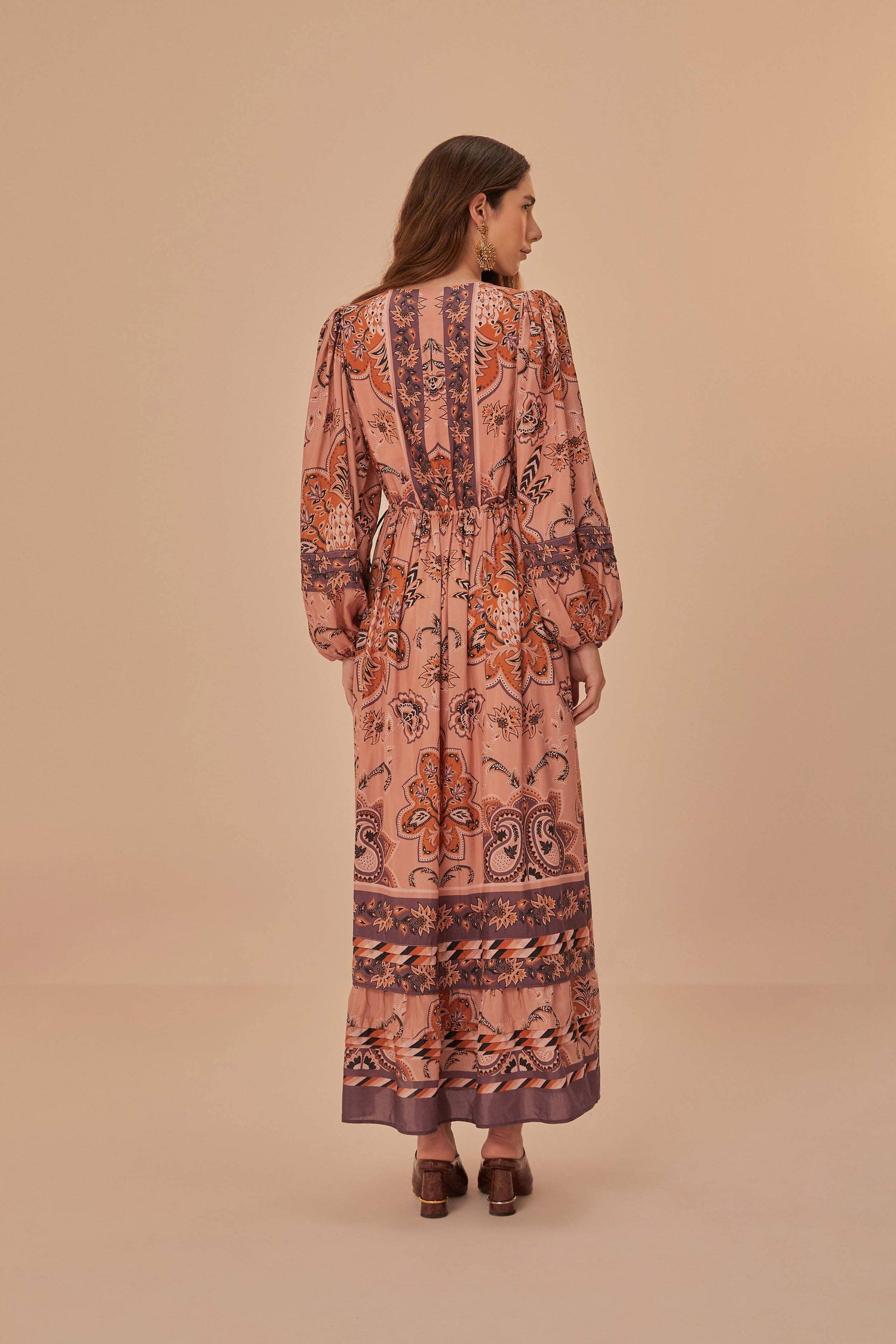 glam tapestry burgundy laces short sleeve maxi dress Glam Tapestry Burgundy Long Sleeve Maxi Dress FARM Rio