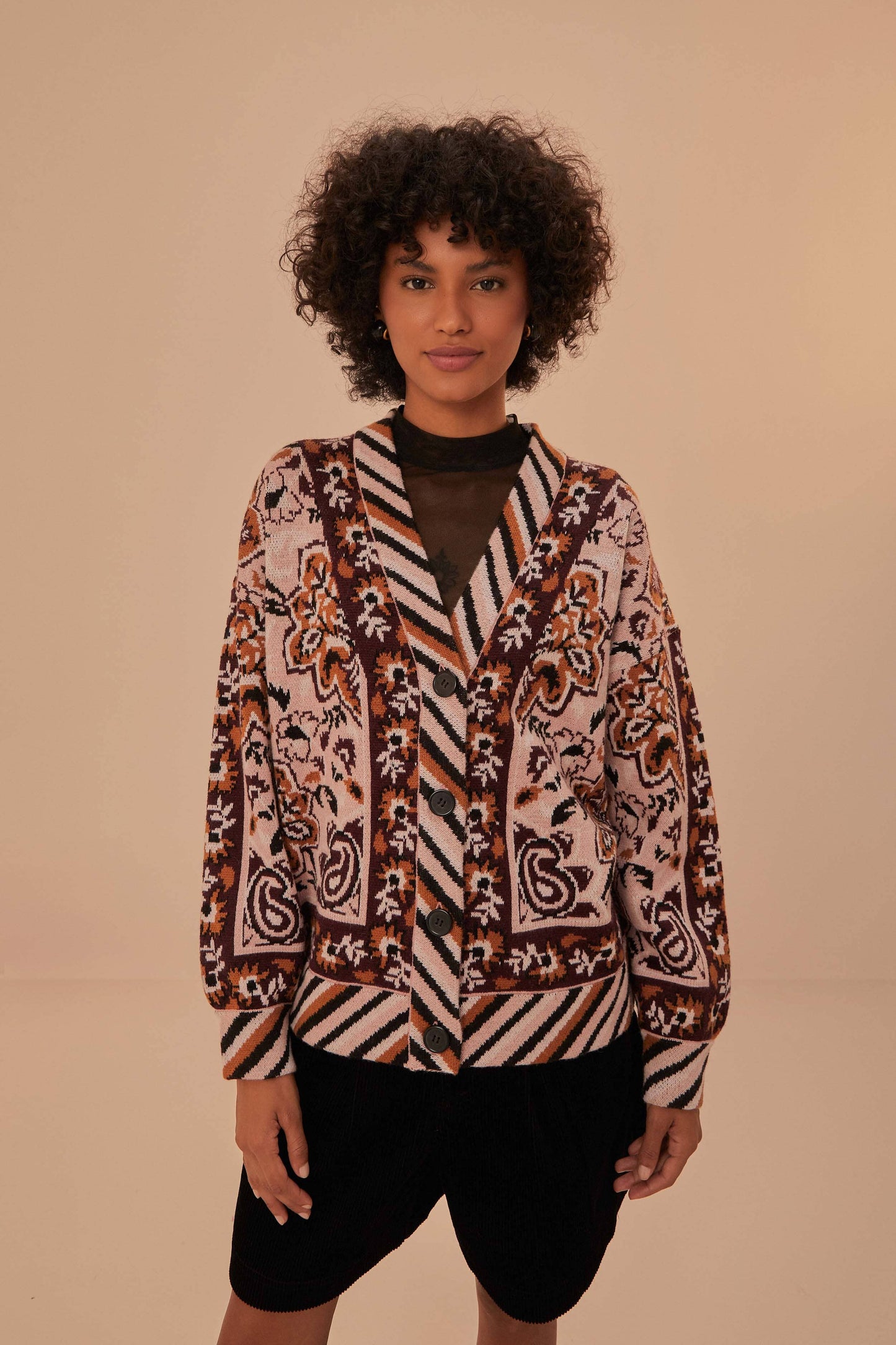 Glam Tapestry Knit Cardigan