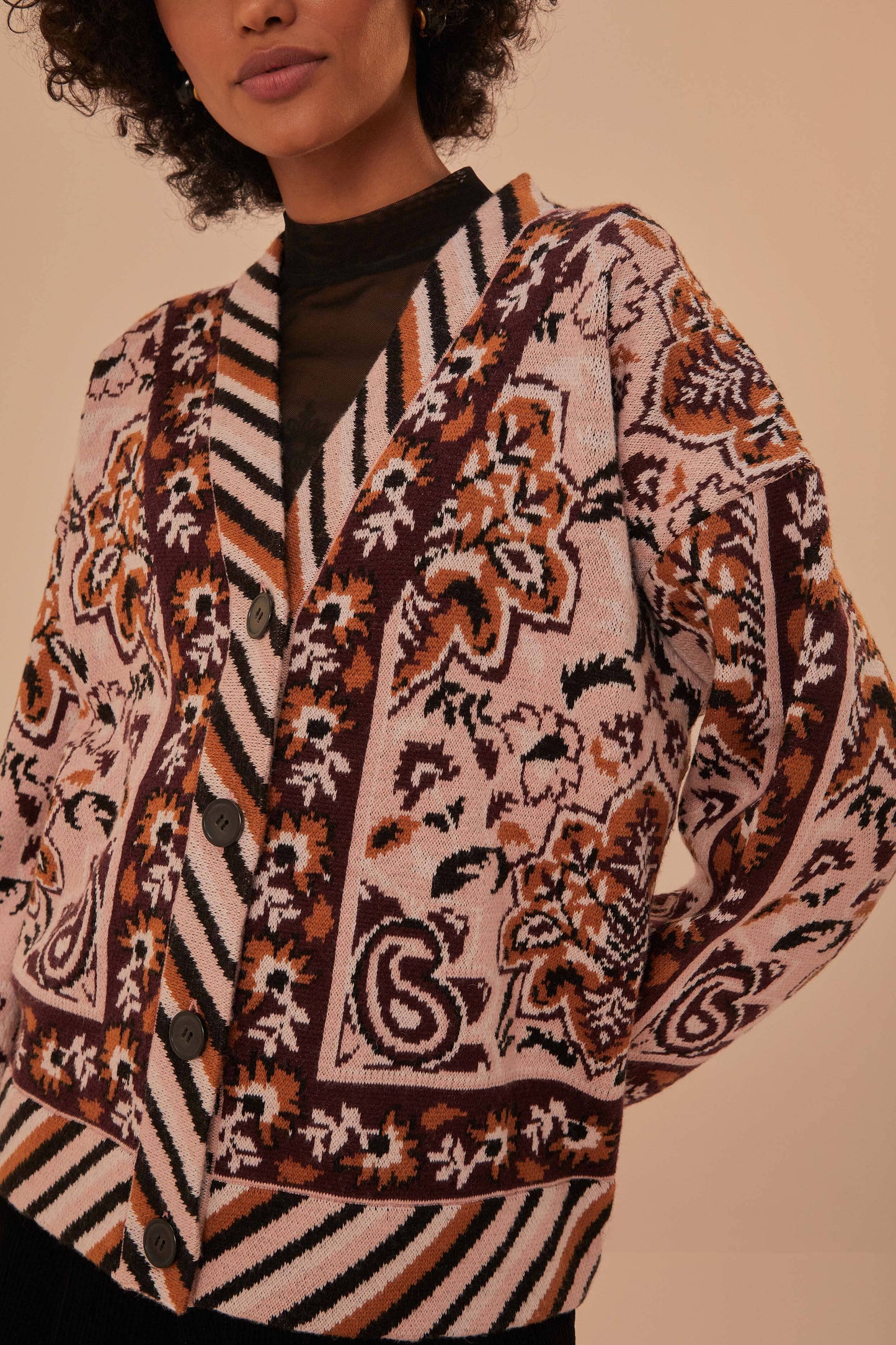 Glam Tapestry Knit Cardigan