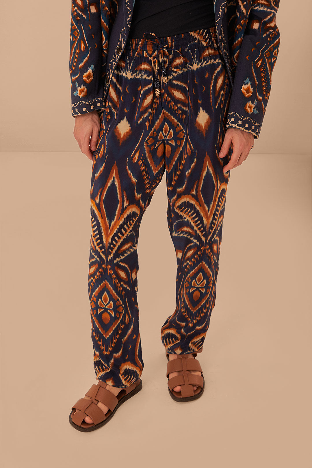 Pantalon Ikat Ananas Bleu