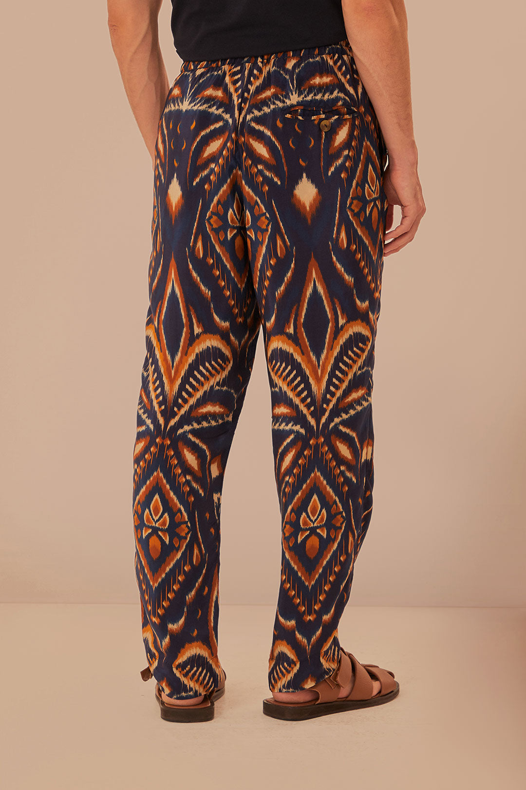 Pantalon Ikat Ananas Bleu