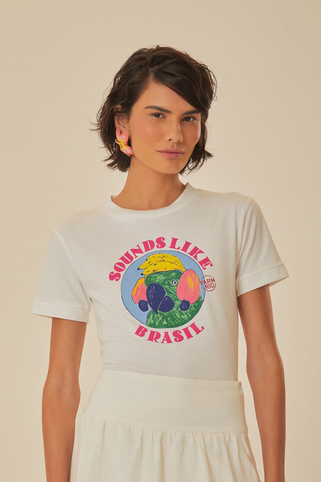 T-shirt pour bébé en coton biologique blanc, on dirait le Brésil