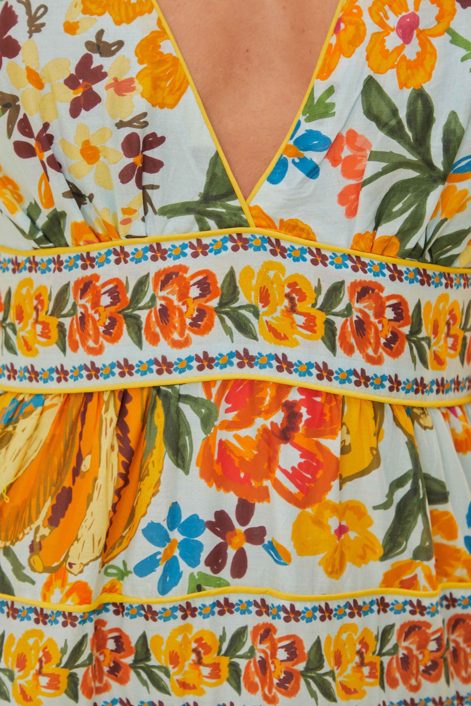 Blue Spring Bananas Midi Dress FARM Rio Blue Spring Bananas Midi Dress FARM Rio