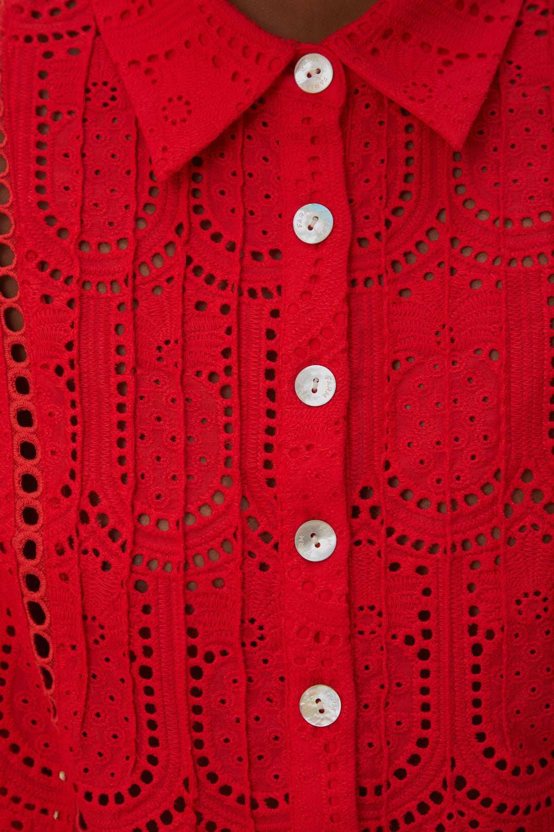 Red Pineapple Eyelet Blouse