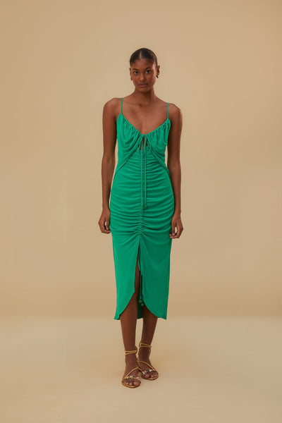 Green Cut-Out Sleeveless Midi Dress – FARM Rio
