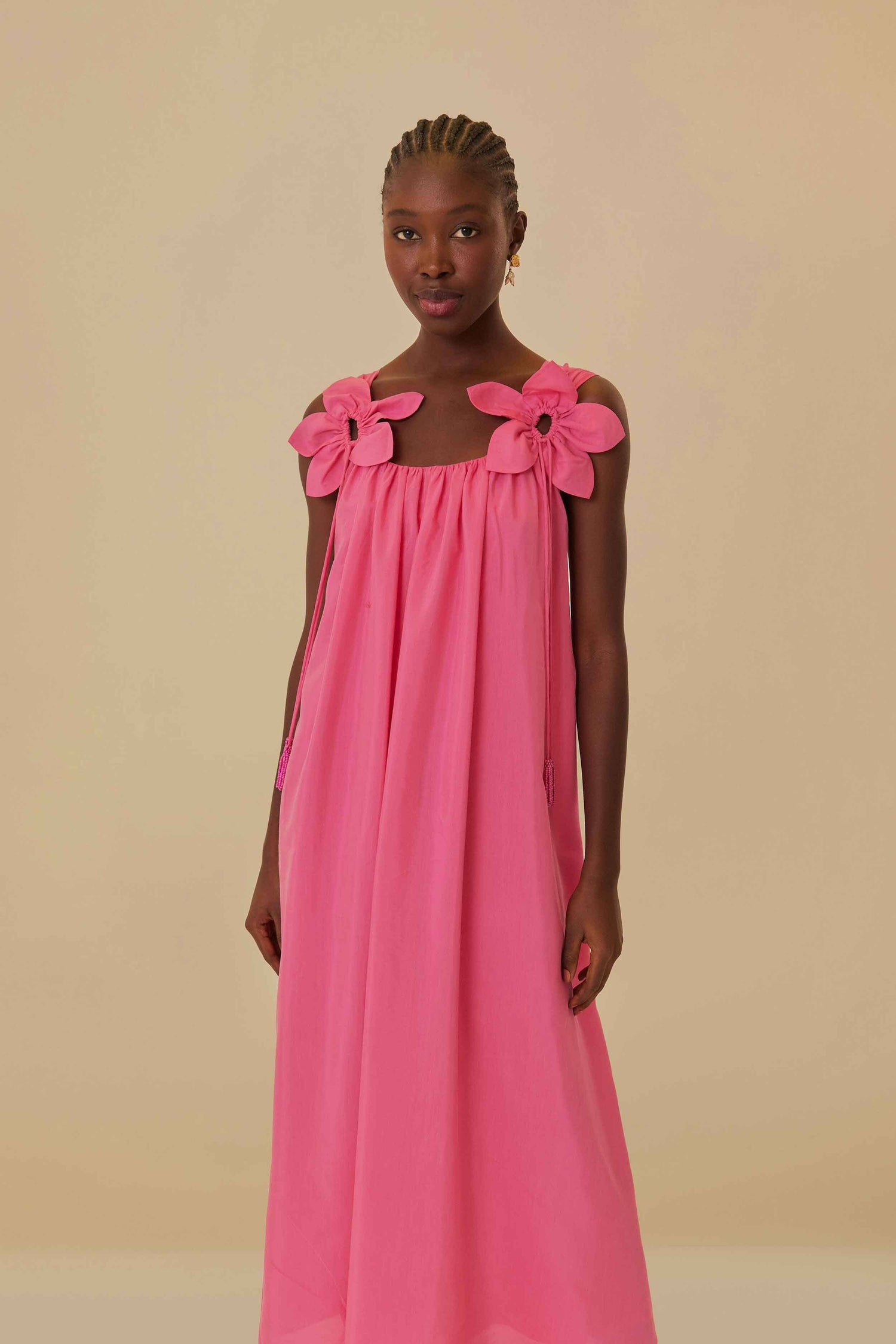 farm rio pink leaves maxi dress Pink Banana Leaves Sleeveless Maxi Dress FARM Rio