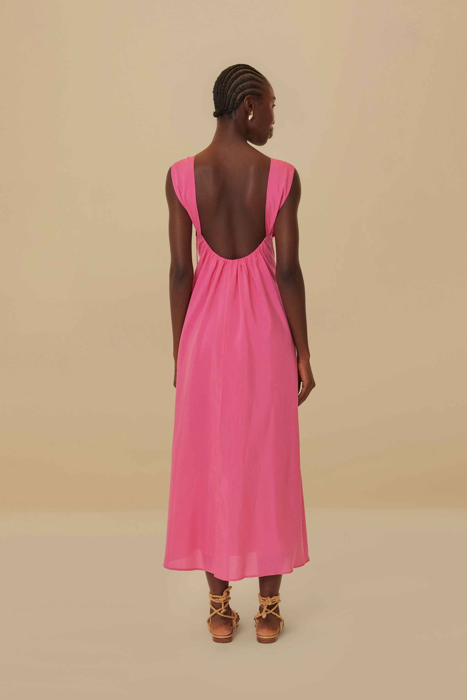 farm rio pink midi dress Farm Rio Pink Sweet Forest Midi Dress In Sweet Forest Pink