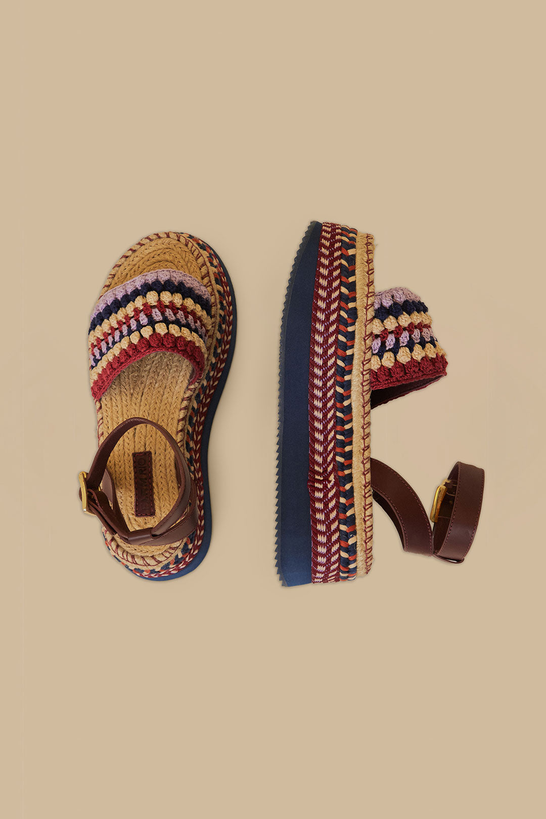 Marsala Crochet Espadrille Flatform