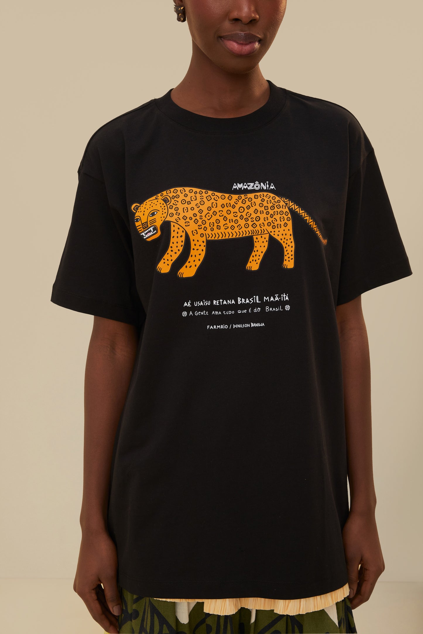 T-shirt décontracté en coton biologique Amazonia noir