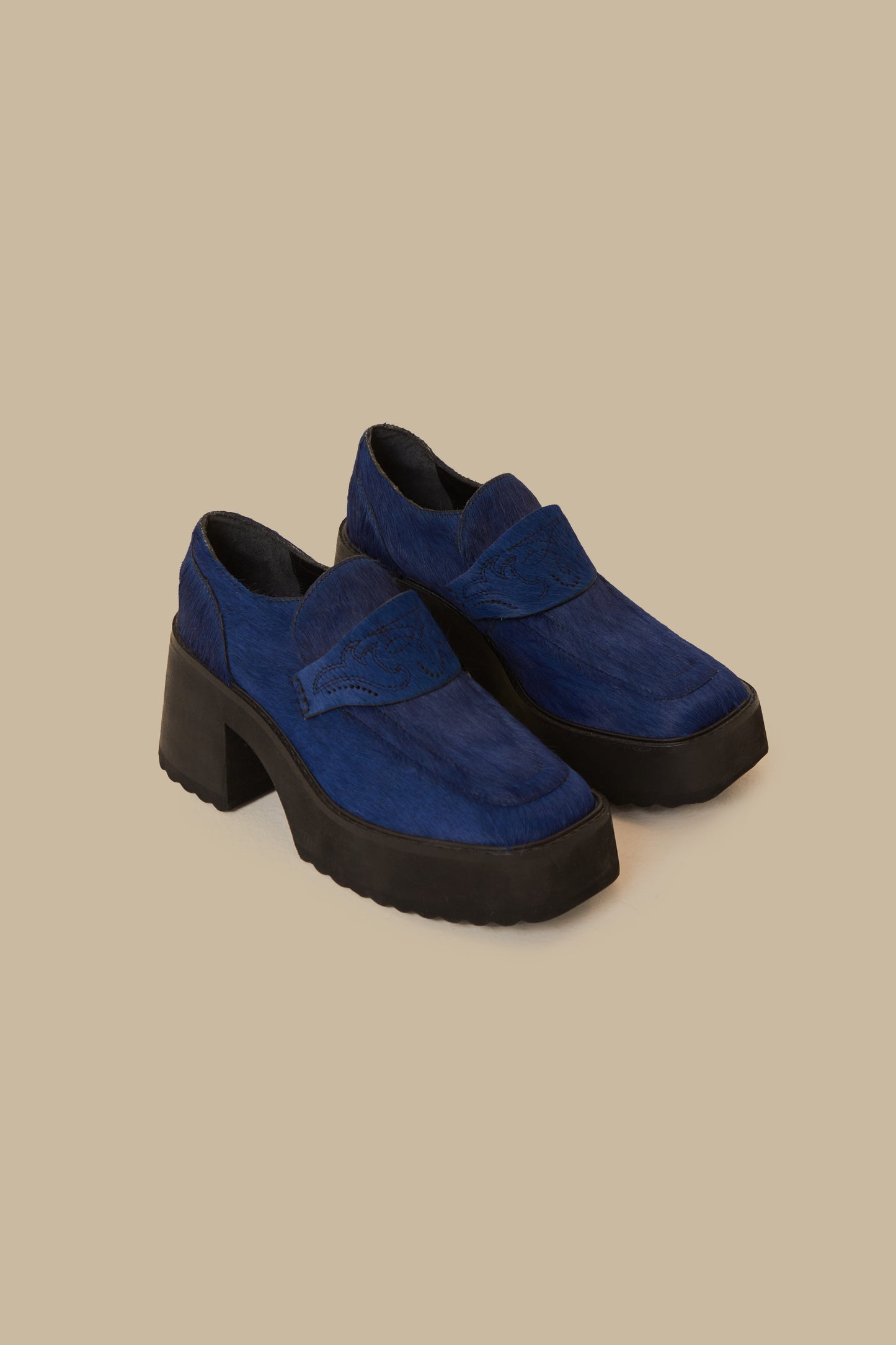 Mocassins à plateforme bleu roi