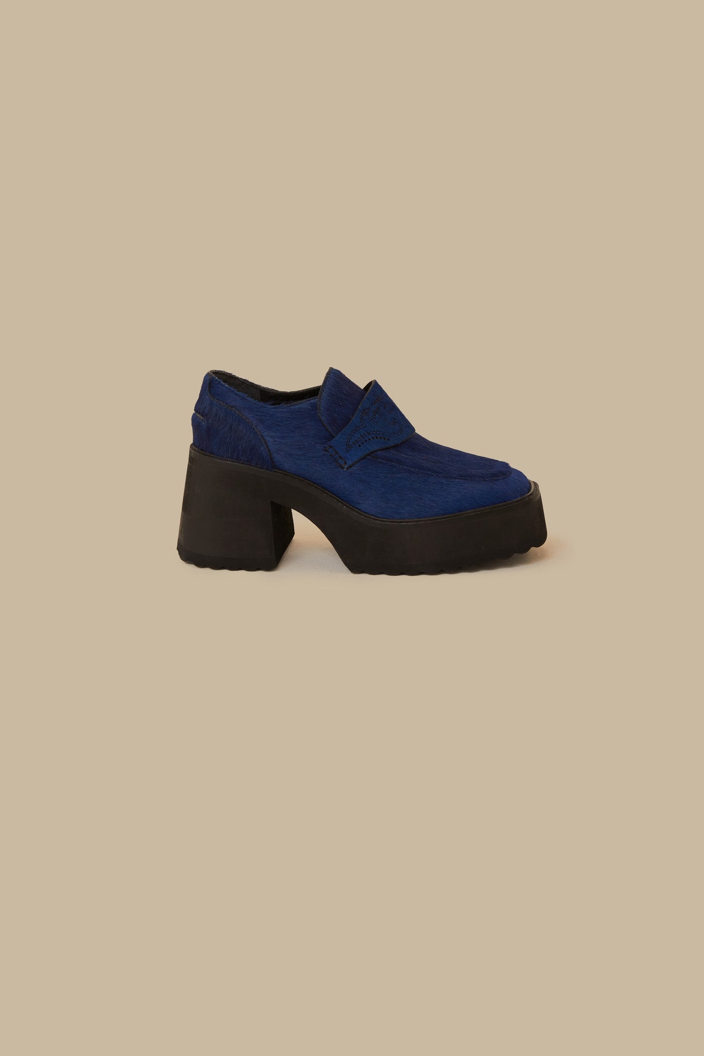 Mocassins à plateforme bleu roi