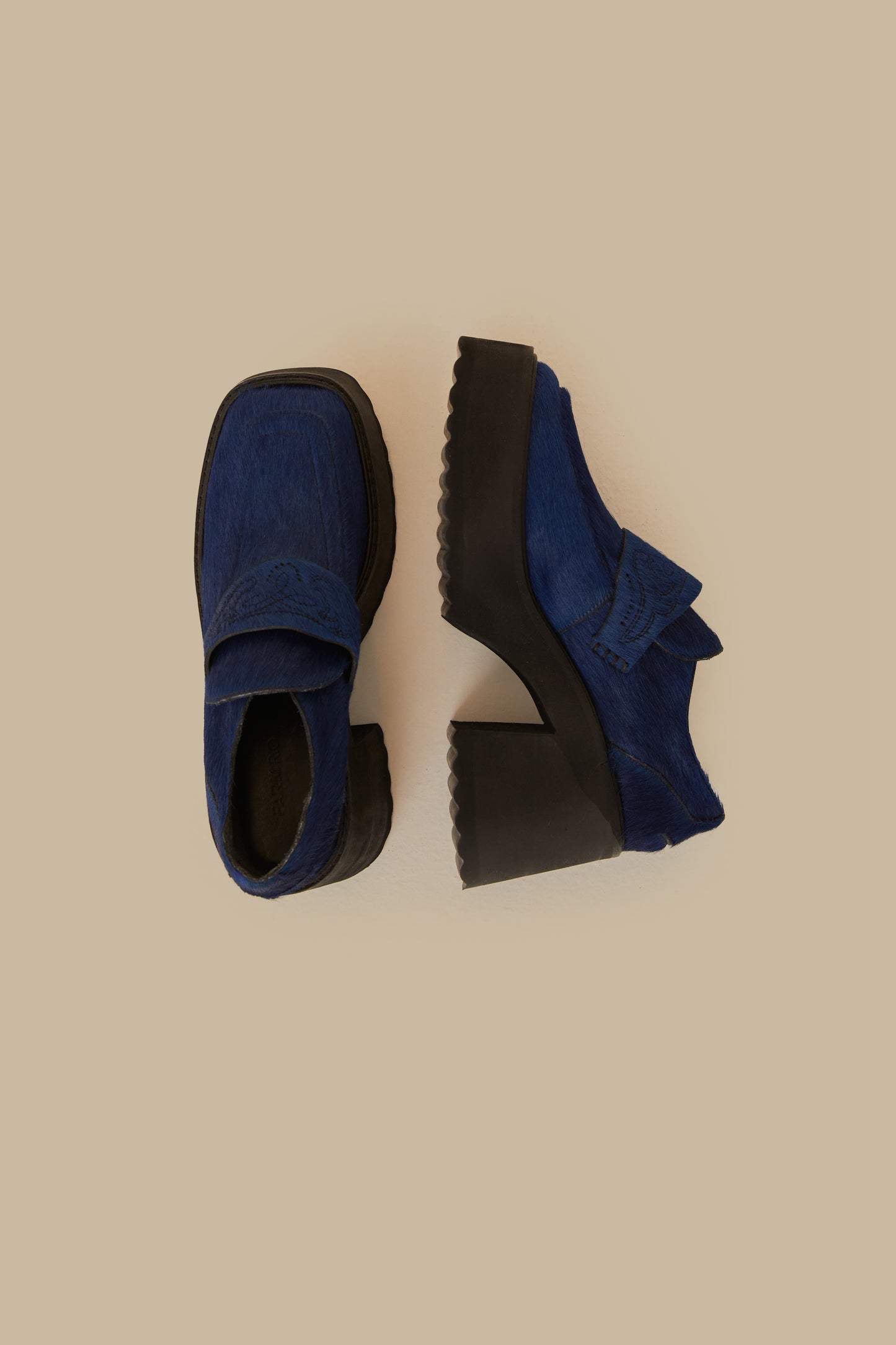 Mocassins à plateforme bleu roi