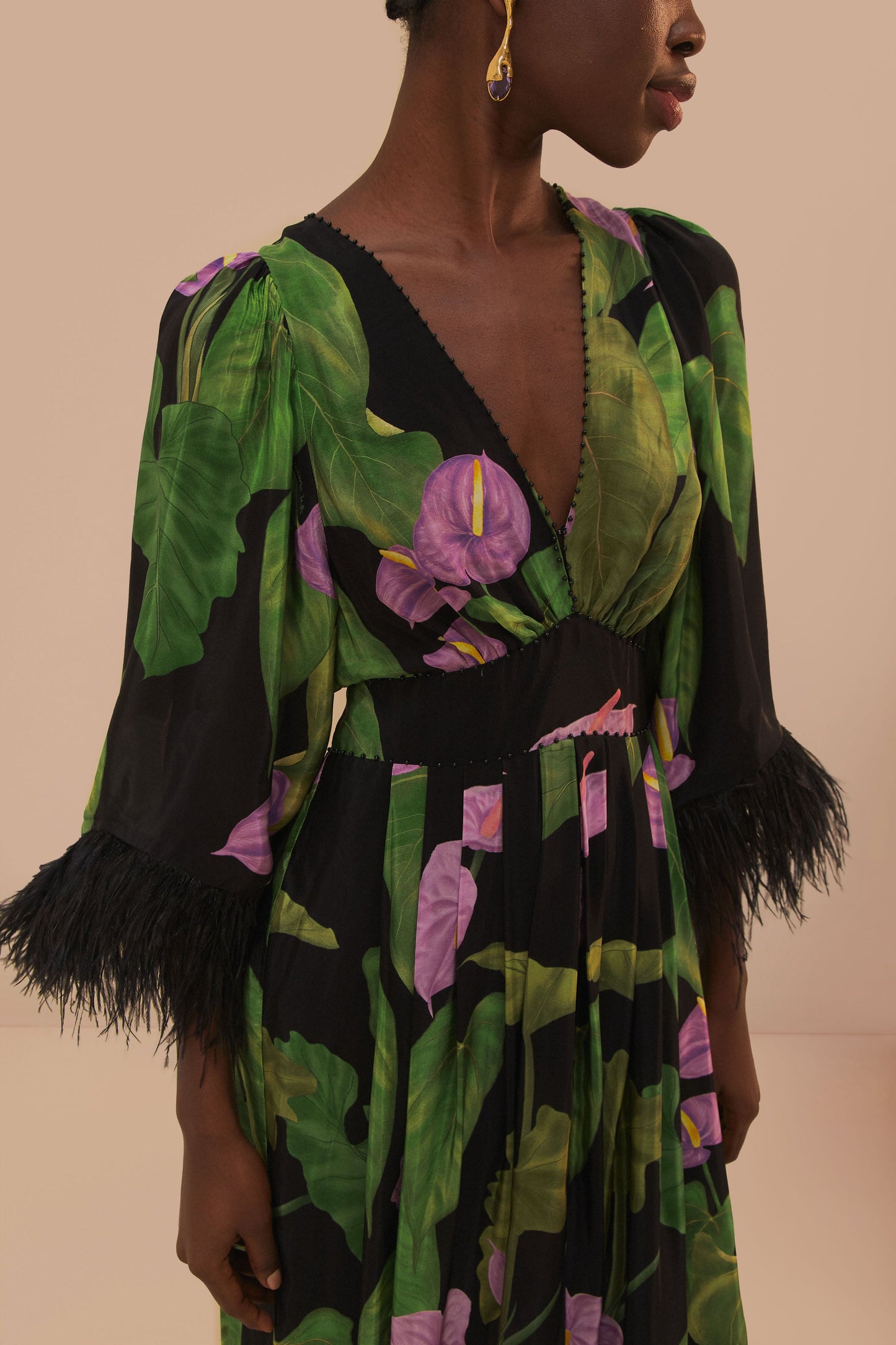 Black Anthurium Kaftan