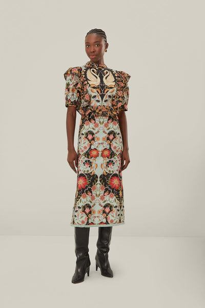 Blue Flowing Beauty Short Sleeve Midi Dress – FARM Rio